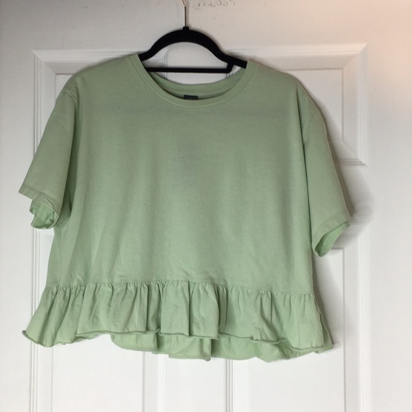 wild fable Tops - NWT Mint green T with  ruffle peplum size M